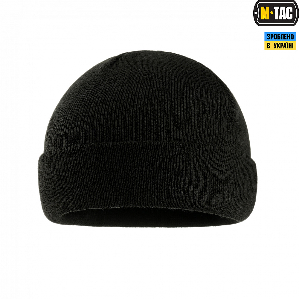 Шапка M-Tac тонка в'язка 100% акрил чорна (р.L/XL)