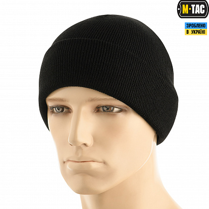 Шапка M-Tac тонка в'язка 100% акрил чорна (р.L/XL)