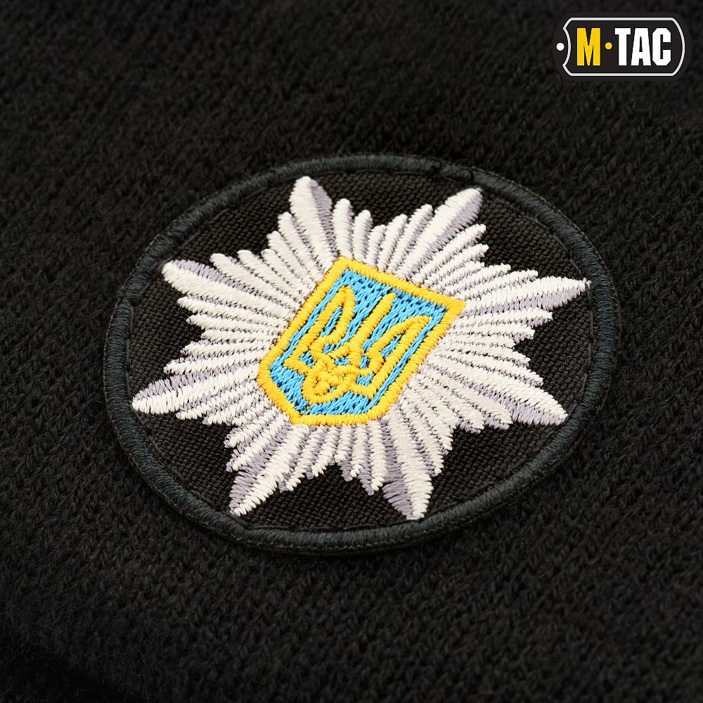 Шапка M-Tac Поліція тонка в'язка 100% акрил чорна (L/XL)