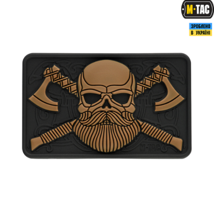 M-Tac нашивка Bearded Skull 3D чорна / койот